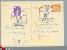 DDR Schaken Magdeburg 1988 stempel op postkaart