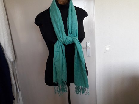 Mooie grote groene sjaal - 1