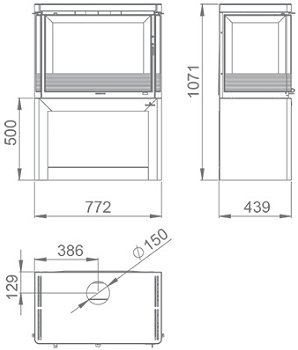 Bronpi versalles vision 3 zijde glas houtkachel vrijstaand - 3