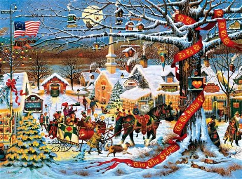 Buffalo Games - Small Town Christmas - 1000 Stukjes Nieuw - 1