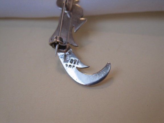 Zilveren broche antiek paradijsvogel 3.2x1.3 cm - nr. 1