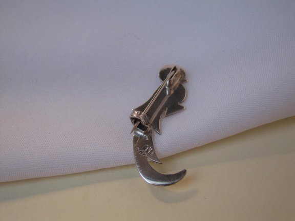 Zilveren broche antiek paradijsvogel 3.2x1.3 cm - Afbeelding 5