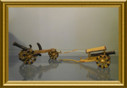 Twee antieke ijzeren miniatuur speelgoed kanonnen - 5