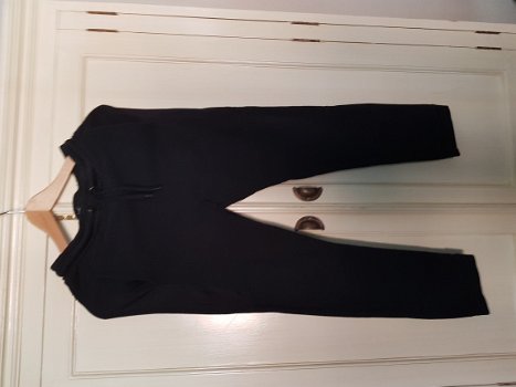 Rebel zwarte joggingbroek met ribbel maat 158 - 1