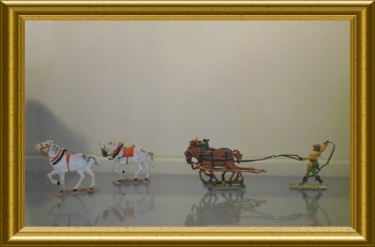 Antiek speelgoed : tinnen paarden - 1