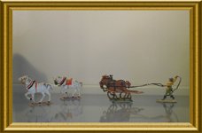 Antiek speelgoed : tinnen paarden