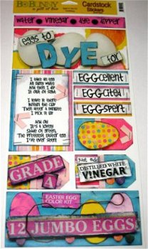 Cardstock stickervel Pasen / Eggs to die for van Bo Bunny - 1