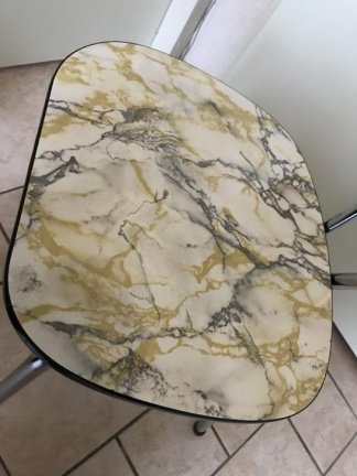 Puntgave vintage formica keukenstoel gevlamd. Fifties - Afbeelding 5