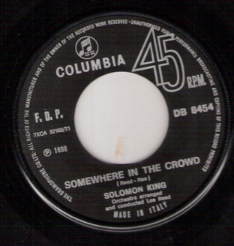 Solomon King - Somewhere In The Crowd & Hava Nagila - 1968 vinylsingle - 1