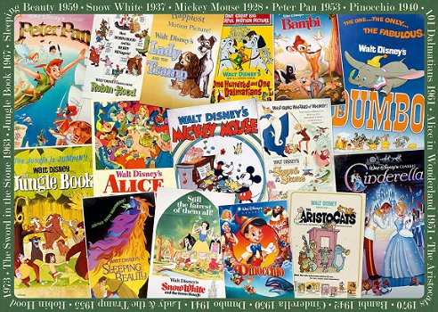 Ravensburger - Disney Vintage Movie Posters - 1000 Stukjes Nieuw - 1