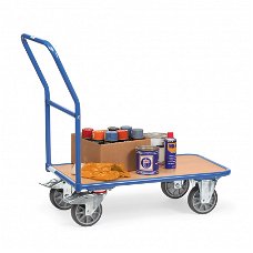 Plateauwagen Platformwagen Transportkar 250 kg met duwbeugel