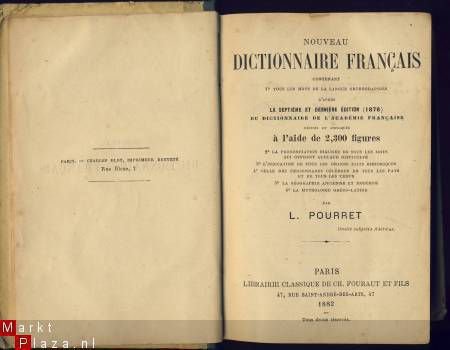 L. POURRET**NOUVEAU DICTIONNAIRE FRANCAIS*1882*CH. FOURAUT - 3