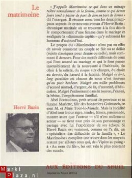 HERVE BAZIN**LE MATRIMOINE¨¨EDITIONS DU SEUIL**HERVE BAZIN - 2