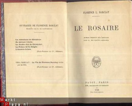 FLORENCE L. BARCLAY***LE ROSAIRE***PAYOT, PARIS**1928!!!** - 1