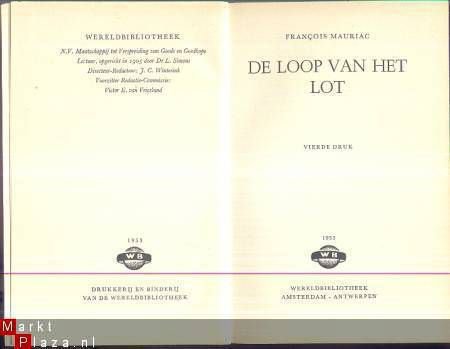 FRANCOIS MAURIAC**DE LOOP VAN HET LOT**WERELDBOOG NR. 28** - 2