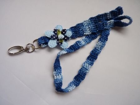 ** Gehaakt keycord (blauw) - 0