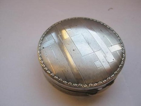 Art Deco poederdoos, zilver, compleet - 6