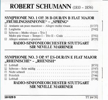 CD - Schumann - Frühlingssinfonie - Symphonien nos. 1 en 3 - 1