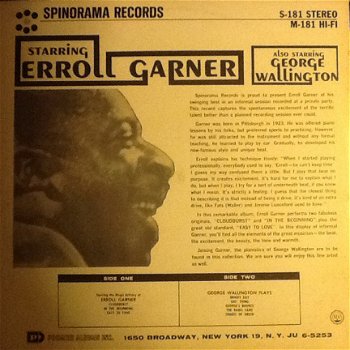 Erroll Garner / George Wallington ‎– Starring The Magic Artistry Of Erroll Garner Jazz Bop, - 2