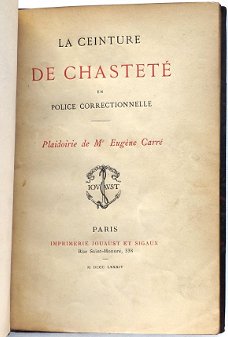 La Ceinture de chasteté en police correctionnelle 1884 Carré