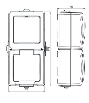 Kopp Nautic wcd en wissel schakelaar opbouw spatwaterdicht 230V IP44 - 1