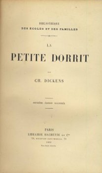 CH. DICKENS**LA PETITE DORRIT**LIBRAIRIE HACHETTE**ANTIQUITE - 2