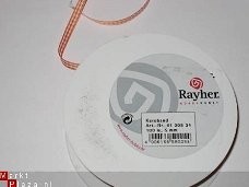 Ruitjes / ruit lint oranje / wit 0,5 cm breedte van Rayher