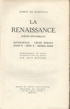 COMTE DE GOBINEAU**LA RENAISSANCE*SCENES HISTORIQUES*ROCHER - 2