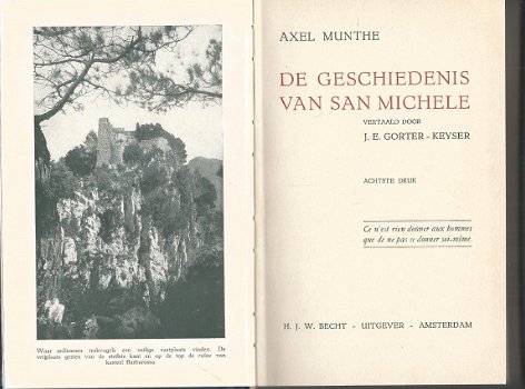 AXEL MUNTHE**DE GESCHIEDENIS VAN SAN MICHELE**H.J.W. BECHT**TEXTUUR LINNEN BOEKBAND - 2