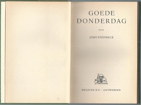 JOHN STEINBECK**GOEDE DONDERDAG**SWEET THURSDAY**VERT.:E.D. KÜNZLI-BOISSEVAIN.**TEXTUUR LINNEN - 5