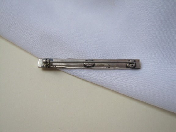 Zilveren broche Danecraft segmenten bamboe plant 5.0x0.5 cm - Afbeelding 4
