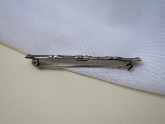 Zilveren broche Danecraft segmenten bamboe plant 5.0x0.5 cm - Afbeelding 5