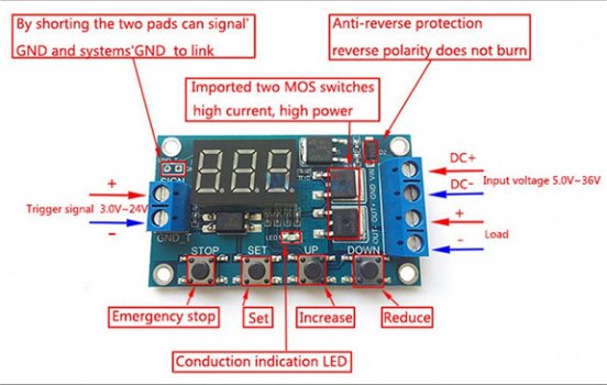 Timer, trigger activation, XY-J04, parachute ejection modelraket / raket - 3