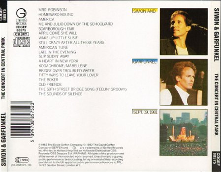 CD Simon&Garfunkel - The concert in Central Park - 2