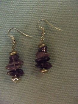 Oorbellen met Amethyst-Nuggets - 1