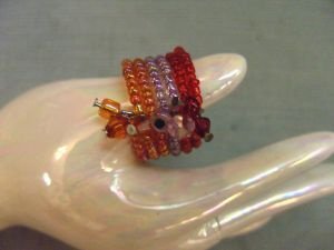 Ring in oranje-rood-lila - 1