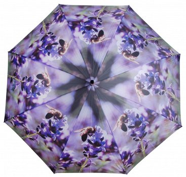 Mooie grote kleurige paraplu met print van lavendel TP135A - 1