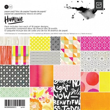 Basic Grey: Highline 15x15 cm papier blokje / paper pad - 1