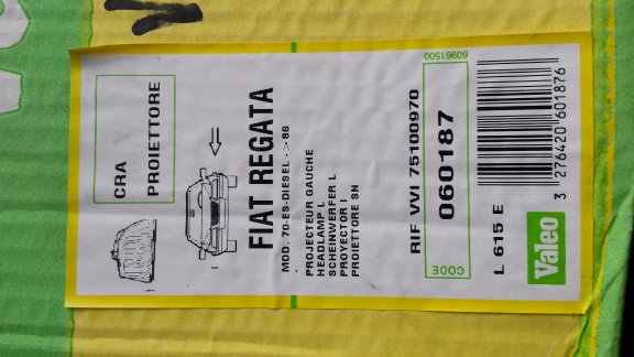 Fiat Regata →86 Koplamp Valeo 060187 Links NOS - 3