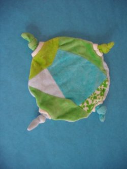 * 52 Happy Horse telly turtle Knuffeldoekje Limegroen/Aquablauw Rond