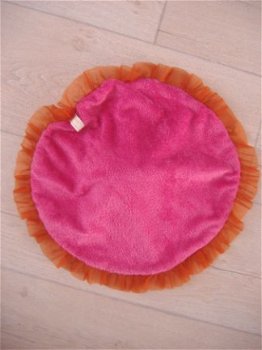 * 182 Difrax Knuffeldoek Dou Dou Rond Roze/Oranje Nieuw! - 2