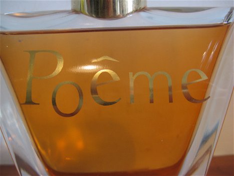 Prachtig frans glazen parfumfles Poême Lancome... Grote (21 cm hoog) Display fles! - 3
