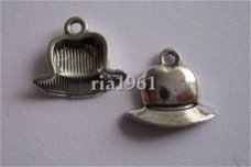 bedeltje/charm mannen: bolhoedje - 13x12 mm:10 voor 0,75