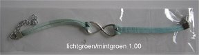 infinity armbandje - mint groen/groen - 16 t/m 20 cm - 1 - Thumbnail