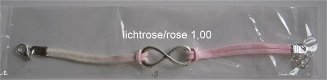 infinity armbandje - wit/l.rose - 16 t/m 20 cm - 1 - Thumbnail