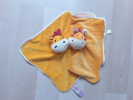 * 327 Nieuw knuffeldoek CZ Zetje Zebra oranje velour - 2