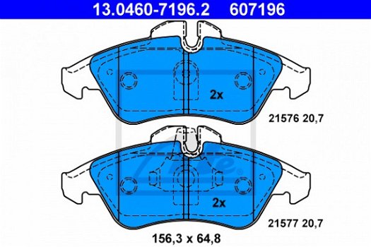 Remblokken Set Vooras ATE Mercedes Vito W638 Sprinter VW LT - 1