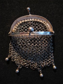 Origineel zilveren poppen-handtasje, gemerkt, Art Nouveau ca.1900 ... - 3