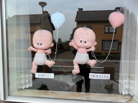 3 d Raambaby met ballon / Geboortebord / huren geen borg. - 1