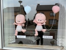 3 d Raambaby met ballon / Geboortebord / huren geen borg.